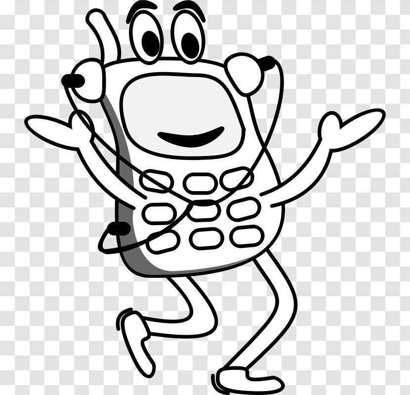 Telephone Clip Art - Silhouette - Cartoon Running People Transparent PNG