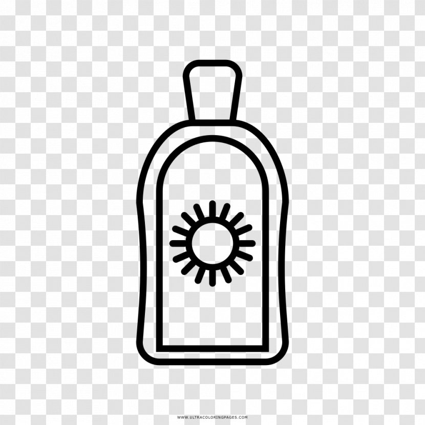 Sunscreen Coloring Book Sun Tanning Cream - Black And White - Protector Transparent PNG