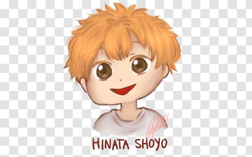 Brown Hair Eyelash Coloring - Cartoon - Hinata Shoyo Transparent PNG