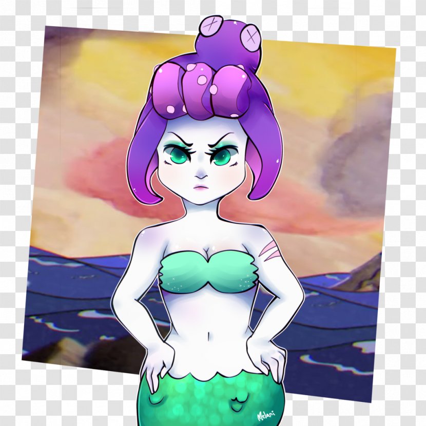 Cuphead Mermaid Fan Art Character - Tree Transparent PNG