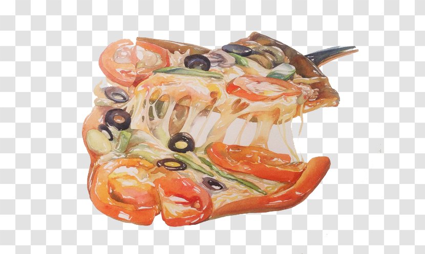 Watercolor Painting Drawing Illustration - Fruit Pizza Transparent PNG