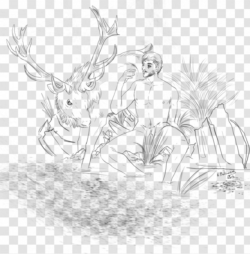 Deer Hare Line Art Sketch - Vertebrate Transparent PNG