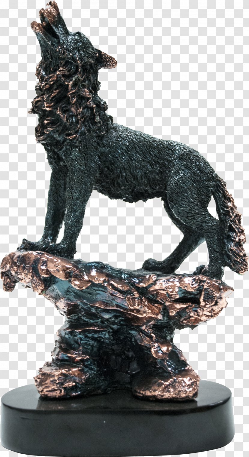 Bronze Sculpture Figurine Statue Gray Wolf Transparent PNG