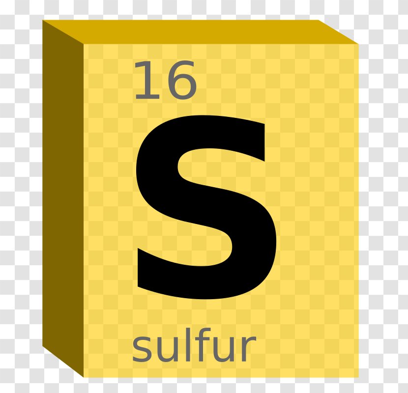Periodic Table Sulfur Symbol Chemical Element Block - Yellow Transparent PNG
