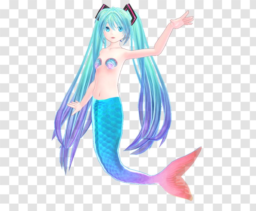 Mermaid Art Tail Long Hair - Cartoon Transparent PNG