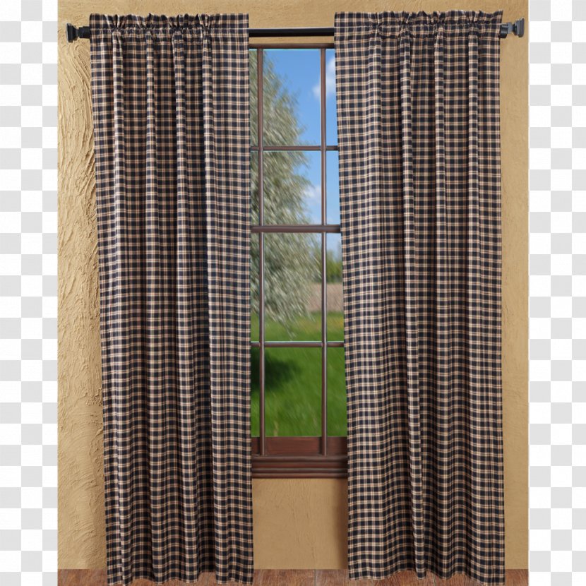 Window Treatment Curtain Check Drapery - Curtains Transparent PNG