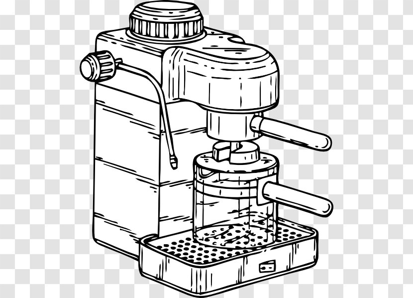 Coffeemaker Espresso Cappuccino Cafe - Line Art - Cliparts Transparent PNG