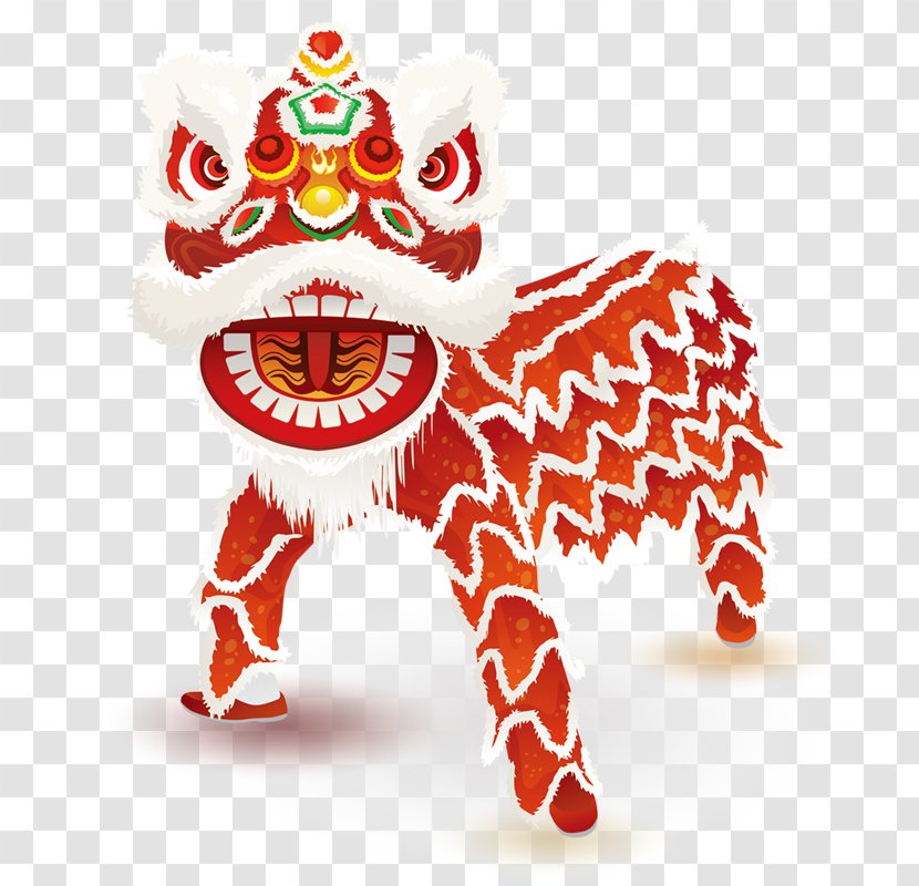 Lion Dance Chinese New Year Dragon - Red Transparent PNG