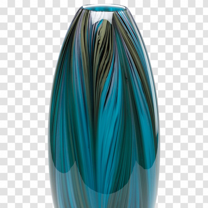 Peacock Vase Feather Glass Turquoise - Azure - Blue Transparent PNG