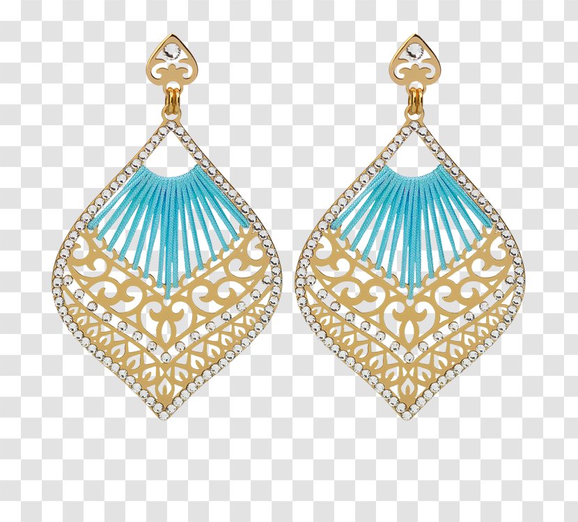 Earring Turquoise Crystal Gold Swarovski AG Transparent PNG