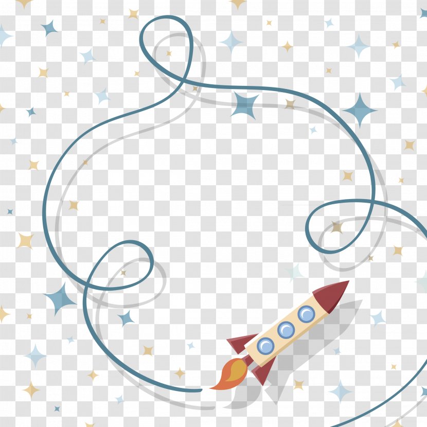 Trajectory Euclidean Vector Rocket Illustration - Ear - Star Track Transparent PNG