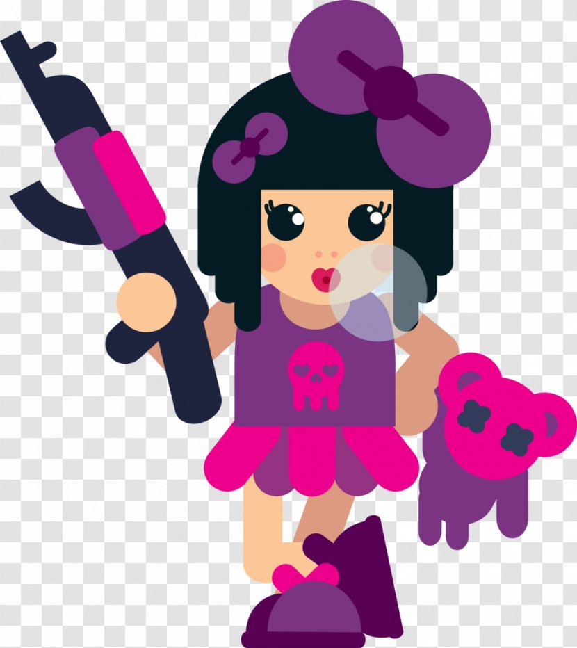 Pink M Character Clip Art - Girls ILLUSTRATION Transparent PNG