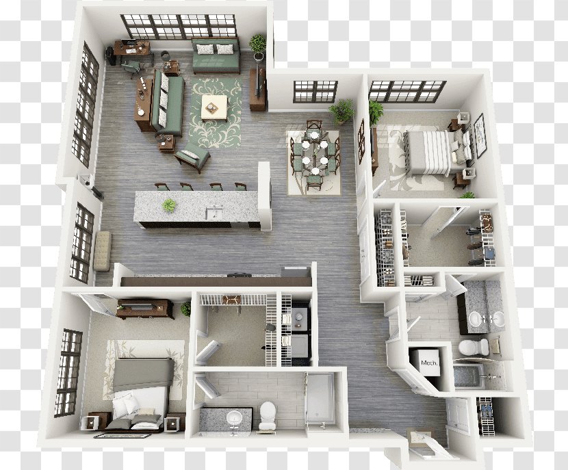 3D Floor Plan Apartment House - Property Developer Transparent PNG