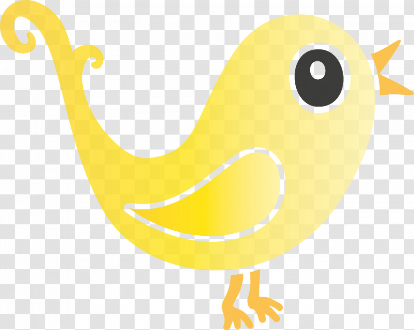 Yellow Beak Cartoon Bird Tail Transparent PNG