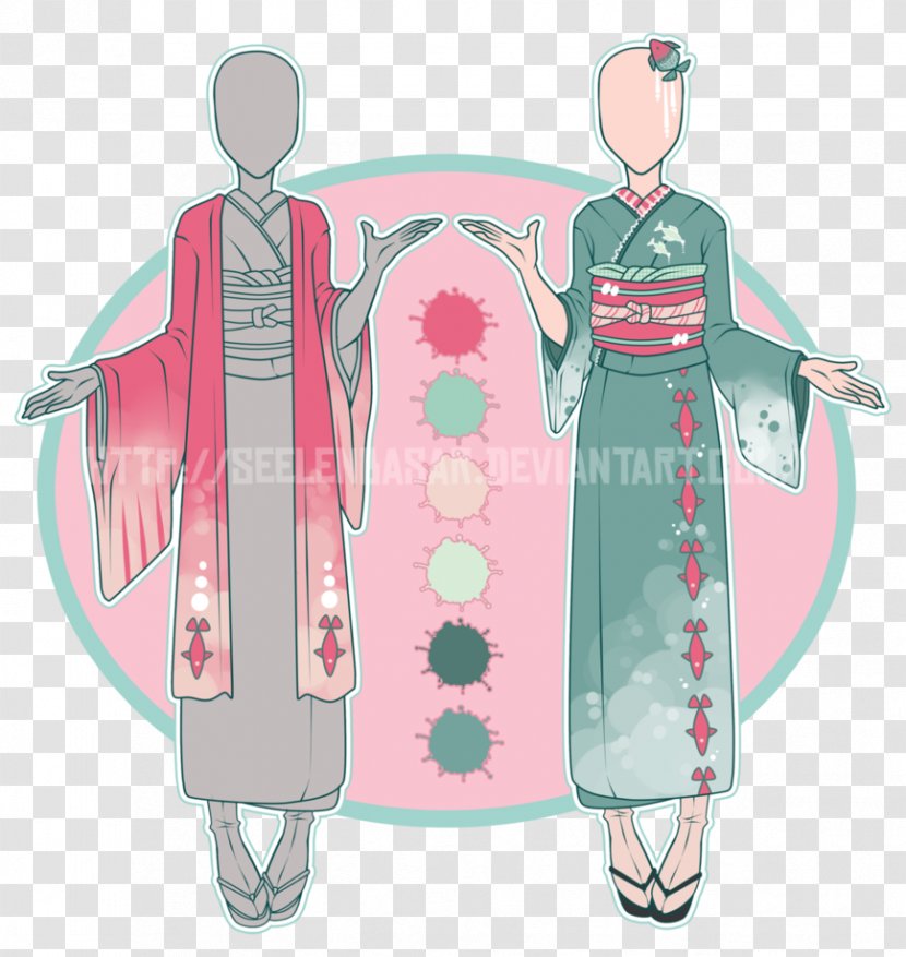 Clothing Drawing Kimono Outerwear Dress - Pixiv Transparent PNG