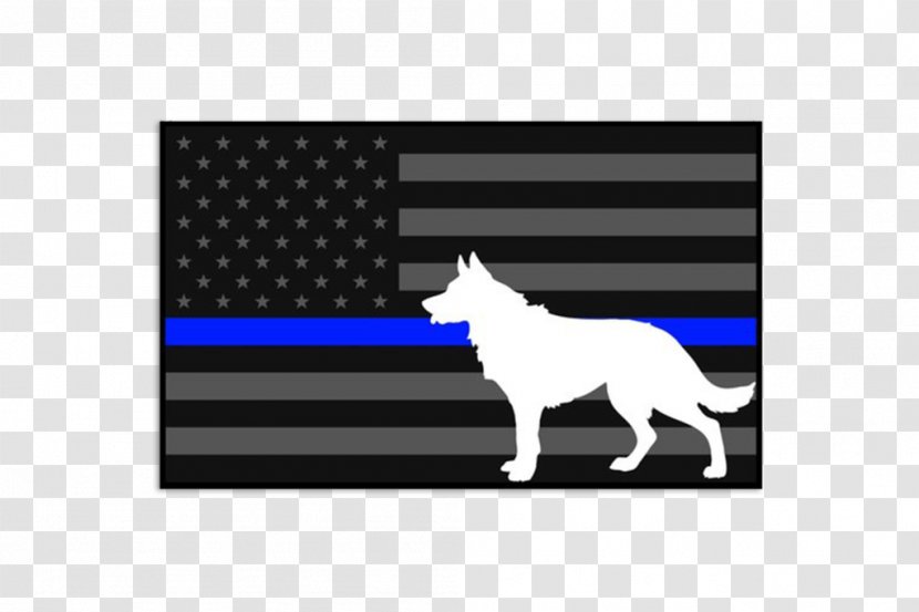 United States Police Dog Thin Blue Line Officer - Black And White Transparent PNG