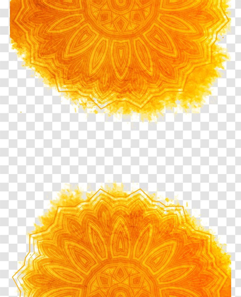 Common Sunflower - Yellow - Painted Orange Transparent PNG