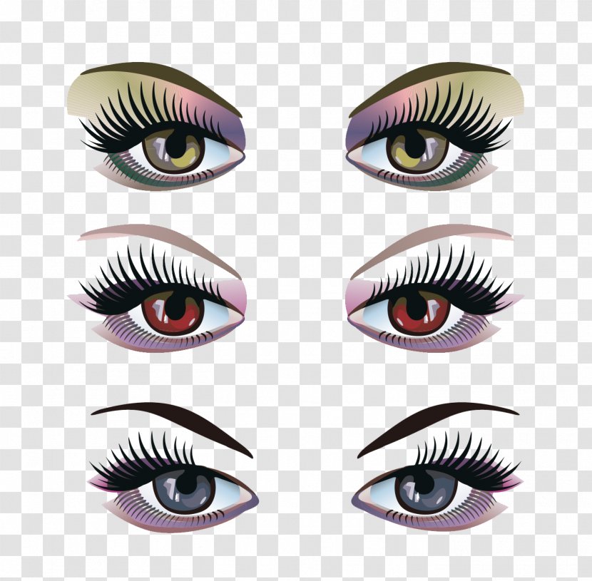 Eye Euclidean Vector Clip Art - Silhouette - Fashion Makeup Elements Transparent PNG