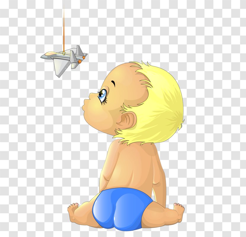 Airplane Illustration - Yellow - Little Boy Playing With Transparent PNG