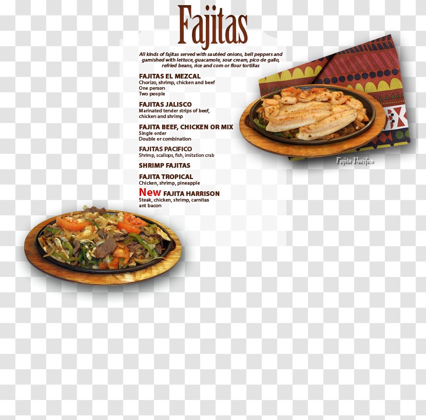 Fajita Mexican Cuisine Mezcal Dish - Plate - FAJITAS Transparent PNG