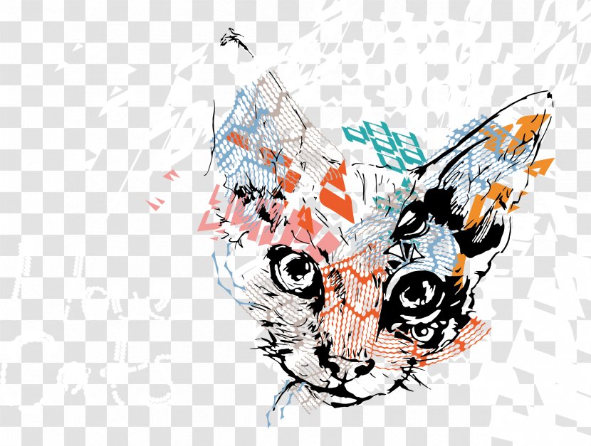Cat Illustration - Head Vector Transparent PNG