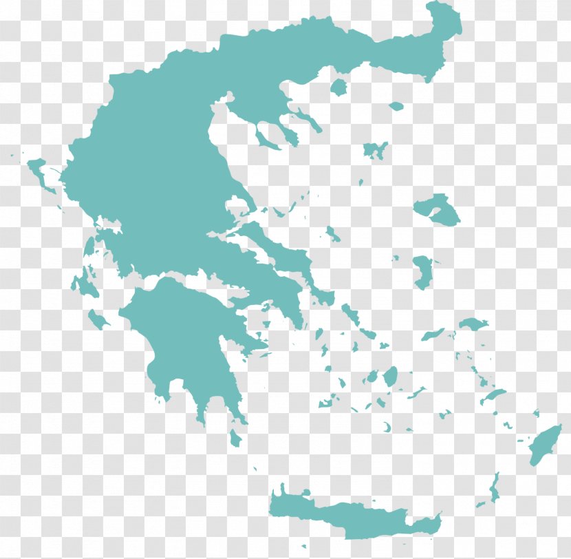 Greece Map - Aqua Transparent PNG