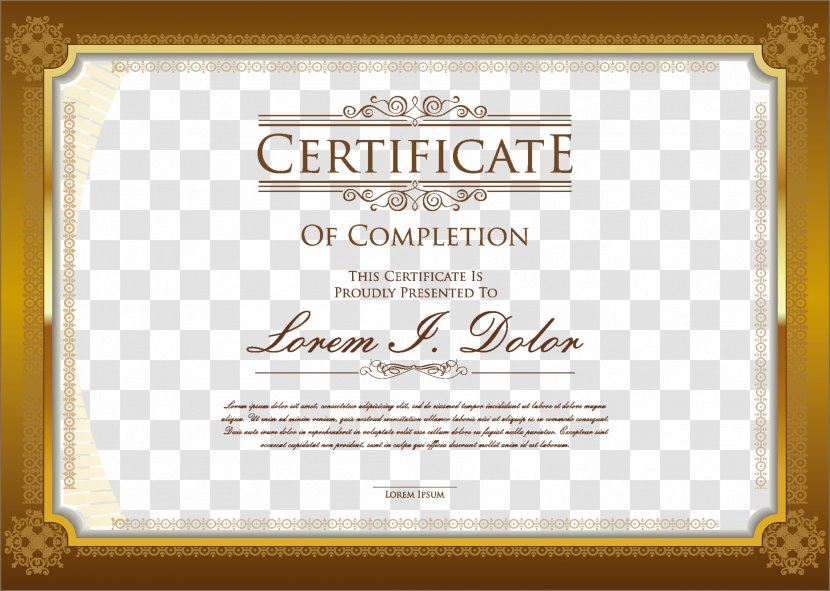 Academic Certificate Diploma Professional Certification Graduation Ceremony - Brand - Design Documents And Certificates Vector Material Transparent PNG