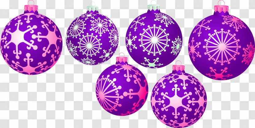 Christmas Ornament Euclidean Vector Decoration - Magenta - Purple Snowflake Pattern Transparent PNG