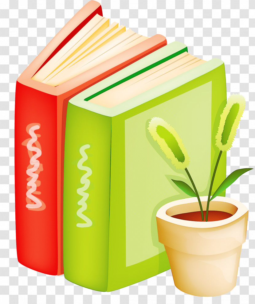 Green Font Book Plant Flowerpot Transparent PNG