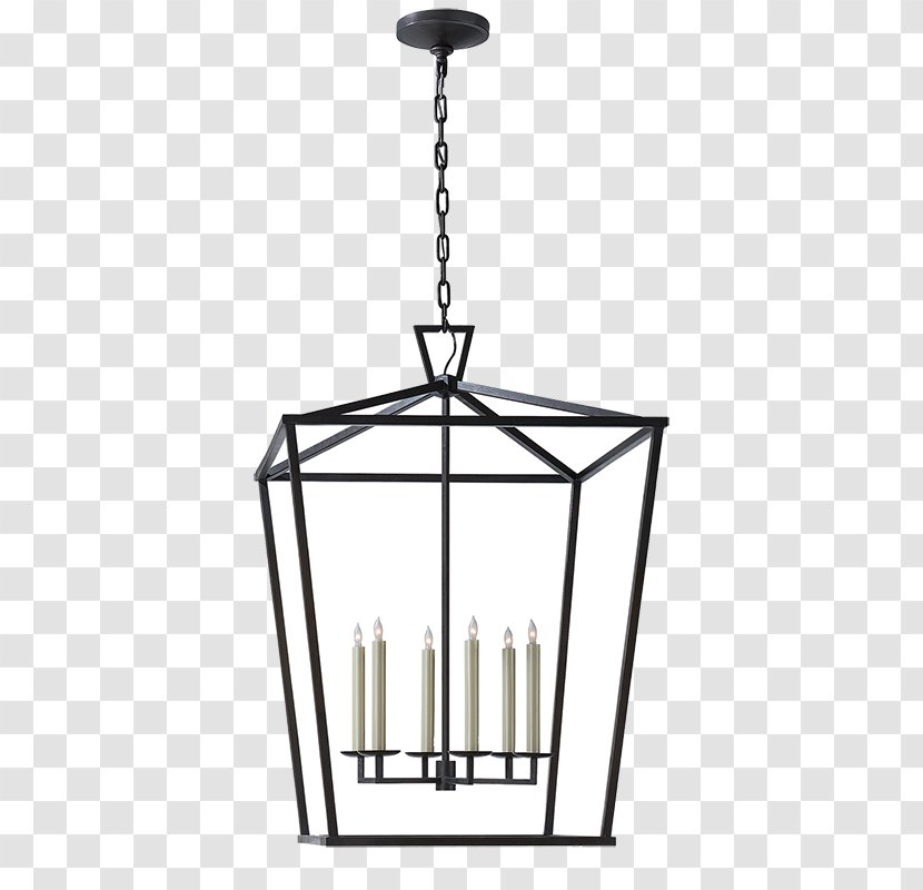 Chandelier Visual Comfort & Co. Darlana Medium Lantern Pendant Light Transparent PNG