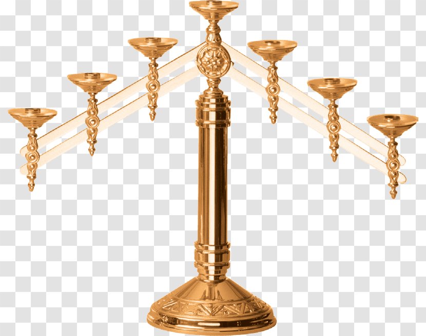 Candelabra Brass Candlestick Altar - Arm Transparent PNG