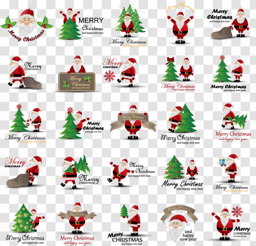 Santa Claus Logo Christmas - Tree - 20 Cartoon Icon Transparent PNG