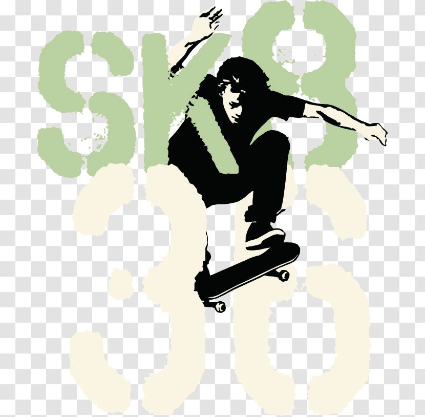 Freeboard Skateboarding Illustration - Silhouette - Skateboard Transparent PNG