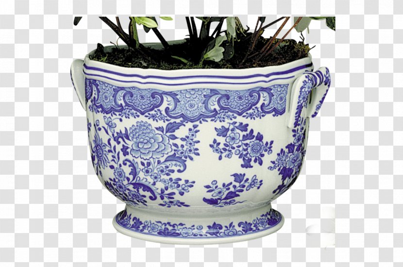 Ceramic Flowerpot Porcelain Tableware Mottahedeh & Company - Cachepot - Blue And White Transparent PNG