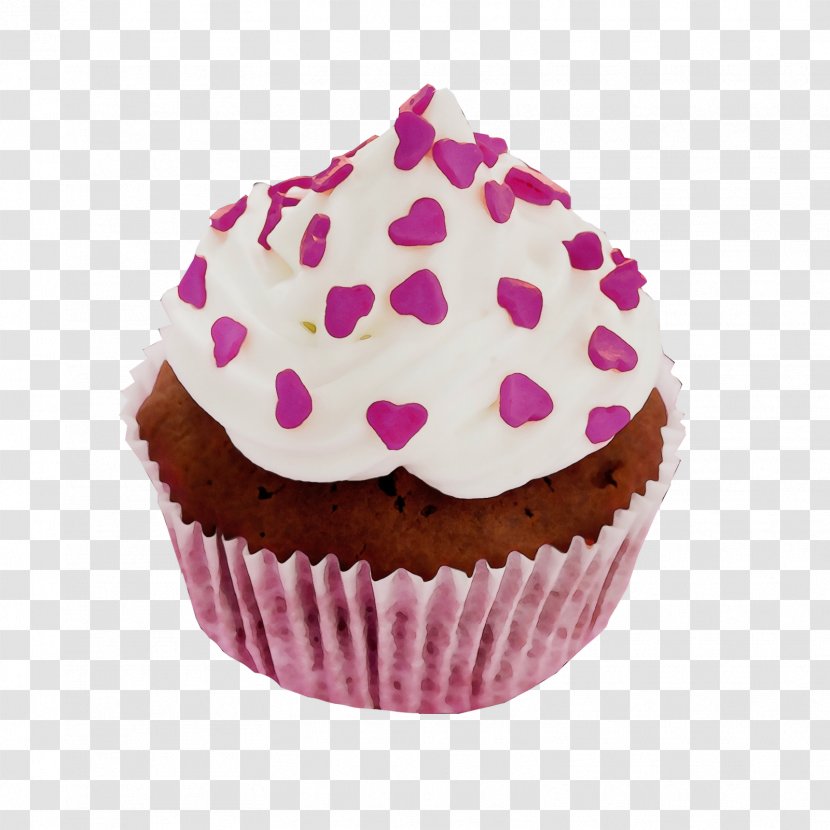 Cupcake Baking Cup Food Icing Pink - Cake - Baked Goods Transparent PNG