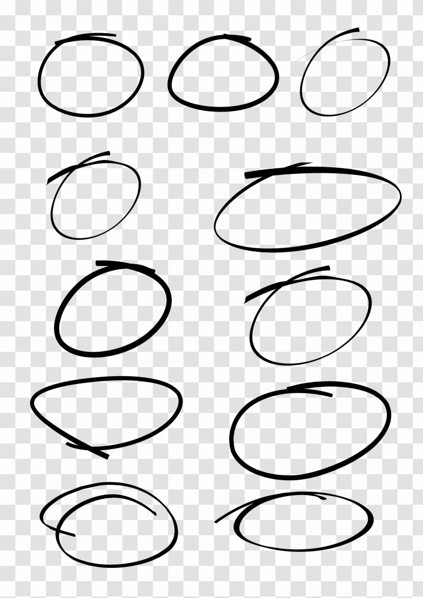 Circle Handwriting Point Clip Art - Monochrome Photography Transparent PNG