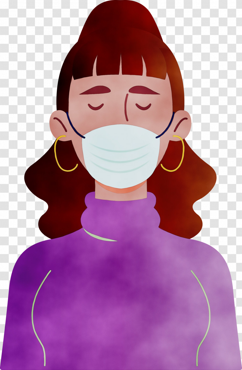 Cartoon Nose Purple Neck Magenta Transparent PNG