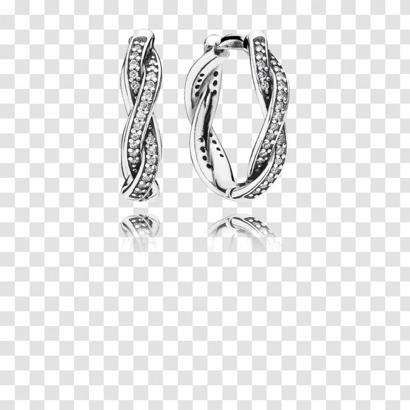 Earring Pandora Cubic Zirconia Jewellery Silver - Twist Of Faith Transparent PNG