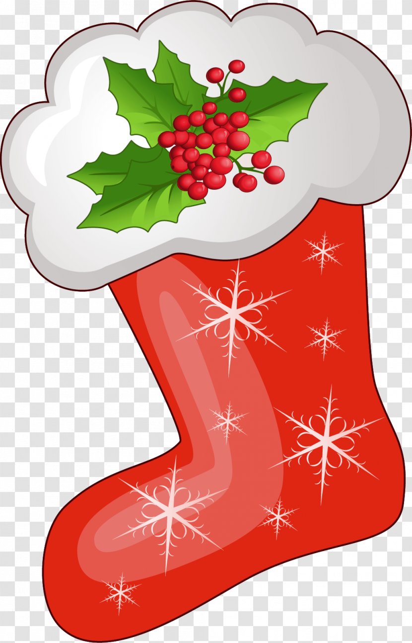 Christmas Stocking Clip Art - Illustration - Transparent Red Stoking Clipart Transparent PNG