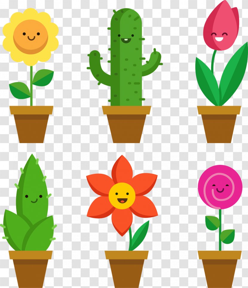 Box Background - Flowerpot - Smiley Flower Transparent PNG