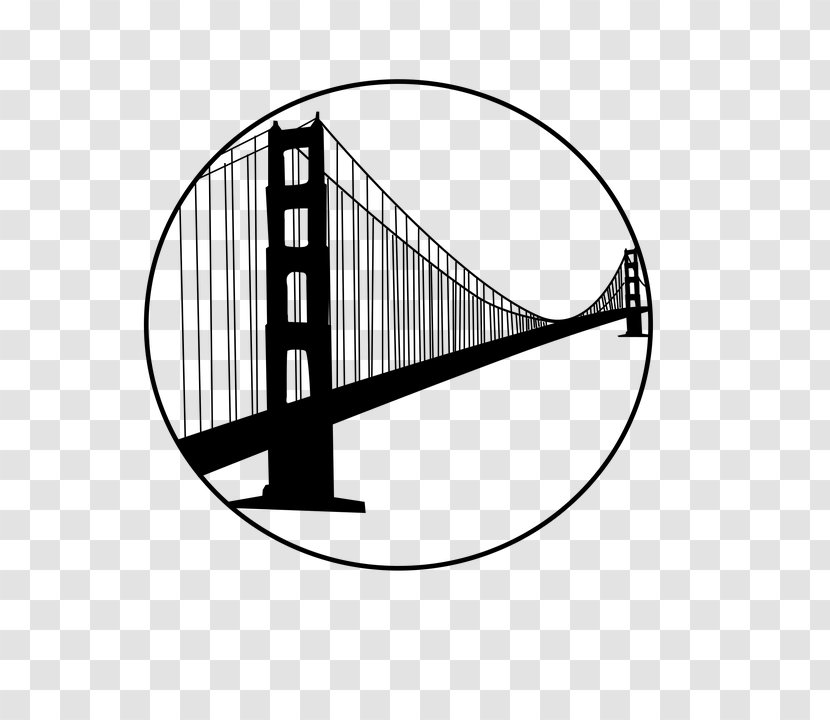 Golden Gate Bridge San Francisco Bay Clip Art - Monochrome - Vector Iron Transparent PNG