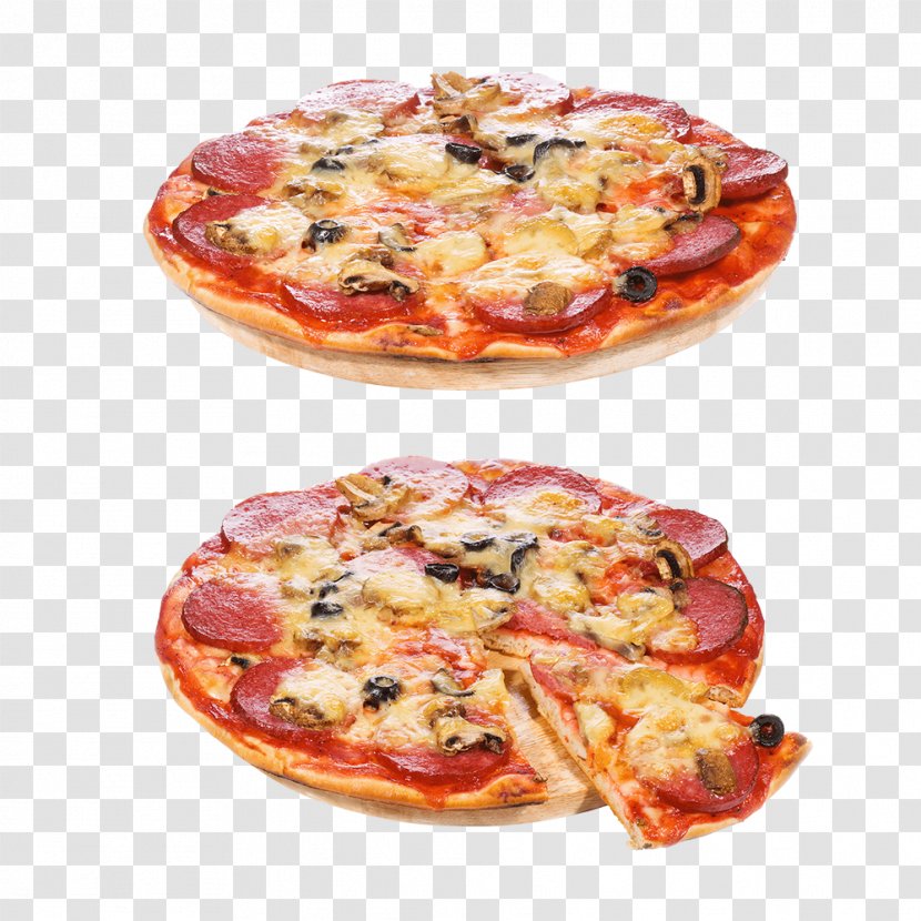 Greek Pizza Fast Food Italian Cuisine Chicago-style - Takeout - Two Ham Tomato Transparent PNG