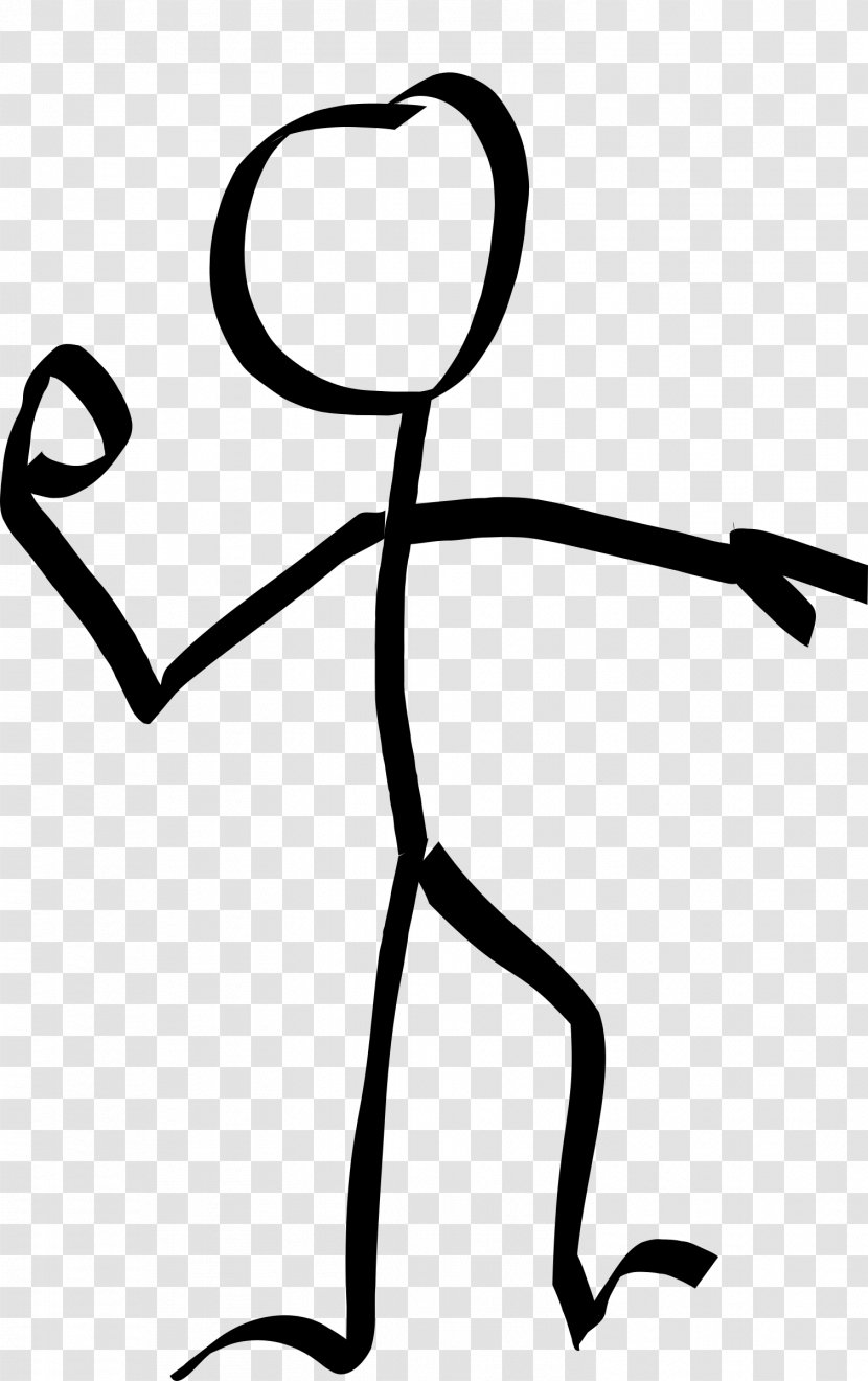 Stick Figure Clip Art - Black And White - Skating Transparent PNG