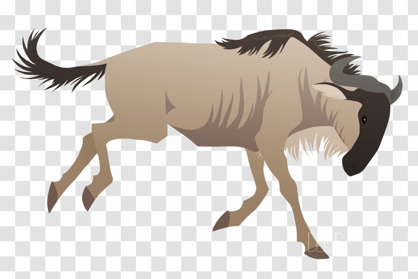 Blue Wildebeest Black Clip Art - Cliparts Transparent PNG