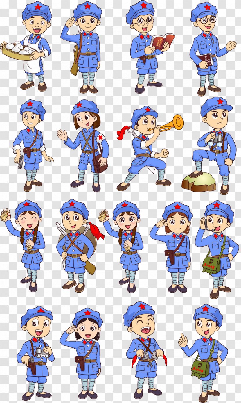 Cartoon Q-version Illustration - Comics - Soldier Transparent PNG