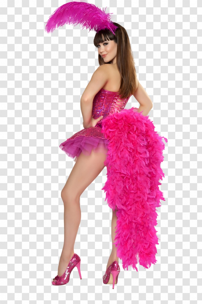 Halloween Costume Flamingo Feather Boa Pink - Magenta Transparent PNG