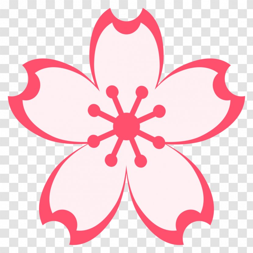 Emojipedia Flower Cherry Blossom Sticker - Pink Transparent PNG