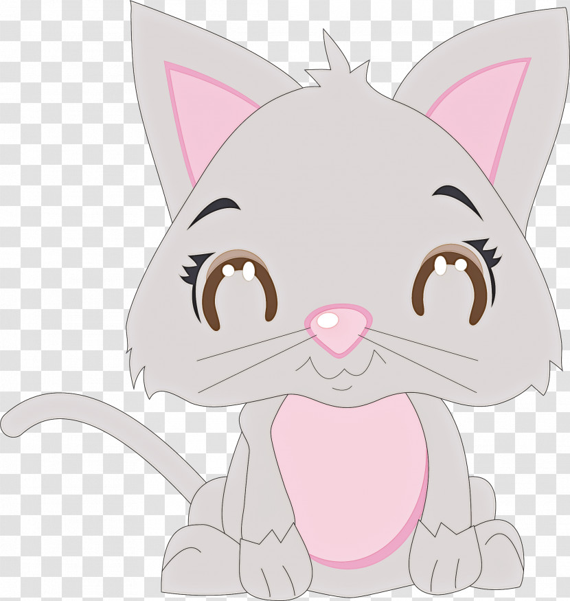 Cartoon Pink Nose Whiskers Head Transparent PNG
