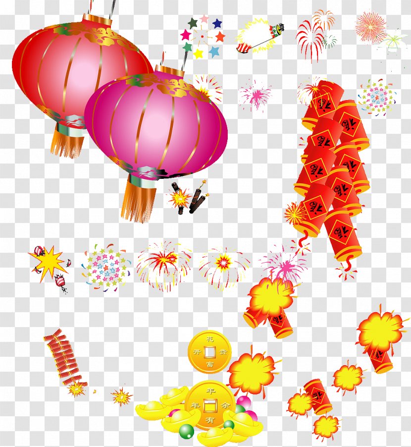 Firecracker Chinese New Year Vector Graphics Fireworks Festival - Party Supply - Flat Transparent PNG