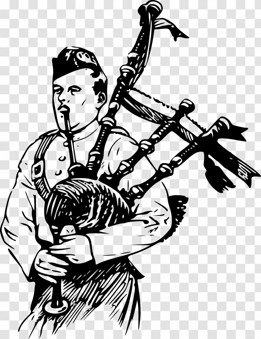 Bagpipes Drawing Clip Art - Silhouette - Musician Transparent PNG